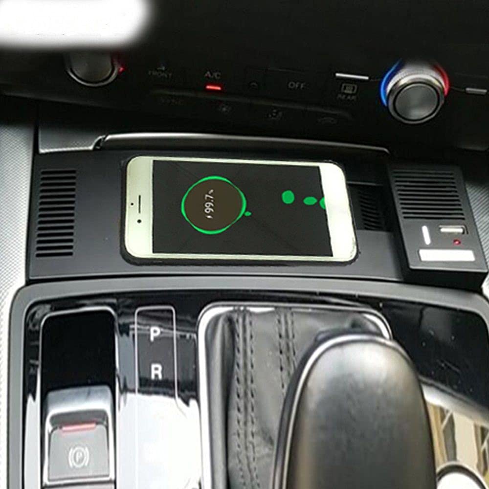 Ładowarka samochodowa bezprzewodowa QI Ładowarka do telefonu Płytka ładująca Uchwyt na telefon Adapter Szybkie porty USB Qc3, do Audi, A6 C7 A7 C7 RS6 2016 2018 Podkładka ładująca bezprzewodow