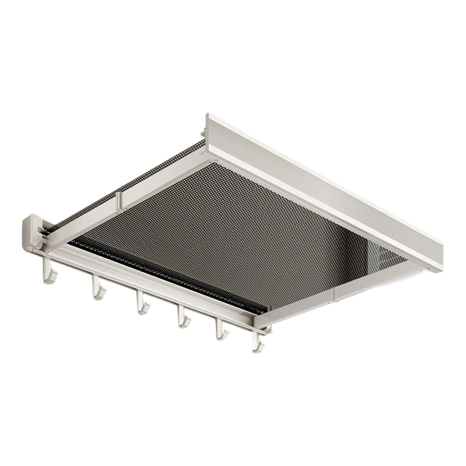 LUCKGONI Foldable Bathroom Shelf With Adjustable Length For Clothes And Towels Storage Aluminum Alloy Frame Rack