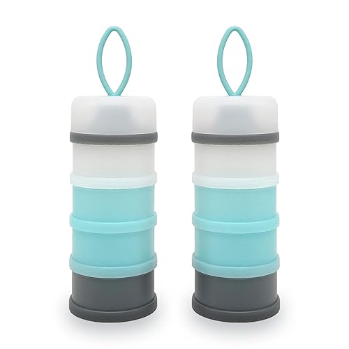 Dispensador de fórmula para bebés, contenedor de fórmula, contenedor dispensador de leche en polvo, sin BPA, 4 capas de 2 paquetes, contenedor de