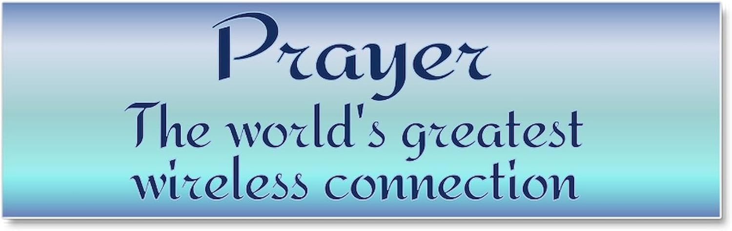 CafePress Prayer World's Greatest Wireless Connection Car 10" x 3", Bumper Magnet