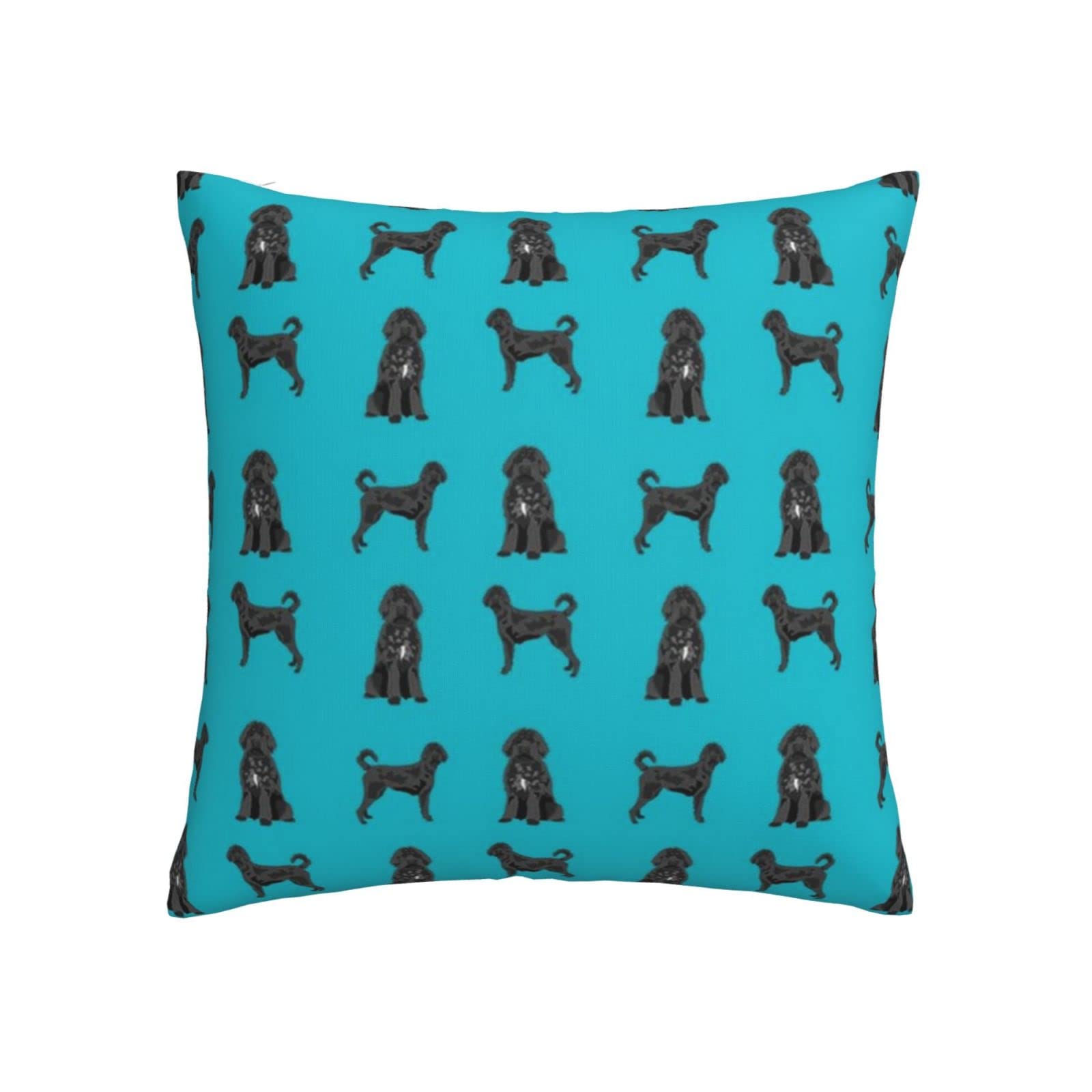 Yingd Black Flannel Throw Pillow, Labradoodle Fabric Dog, Pillow Cover Cushion Cover, Double Sided Plush Pillowcase 45X45cm For Sofa Couch Bed Decorate Pillow Case
