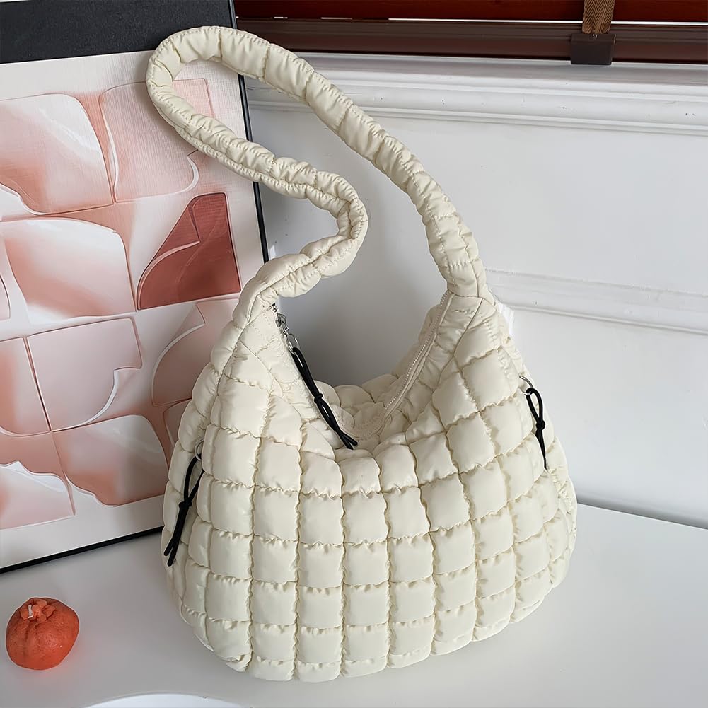 Damska torba hobo w chmurze duża pojemność pikowana bąbelki torba crossbody jednolity kolor modna wyściełana torba na ramię puffer torby na ramię