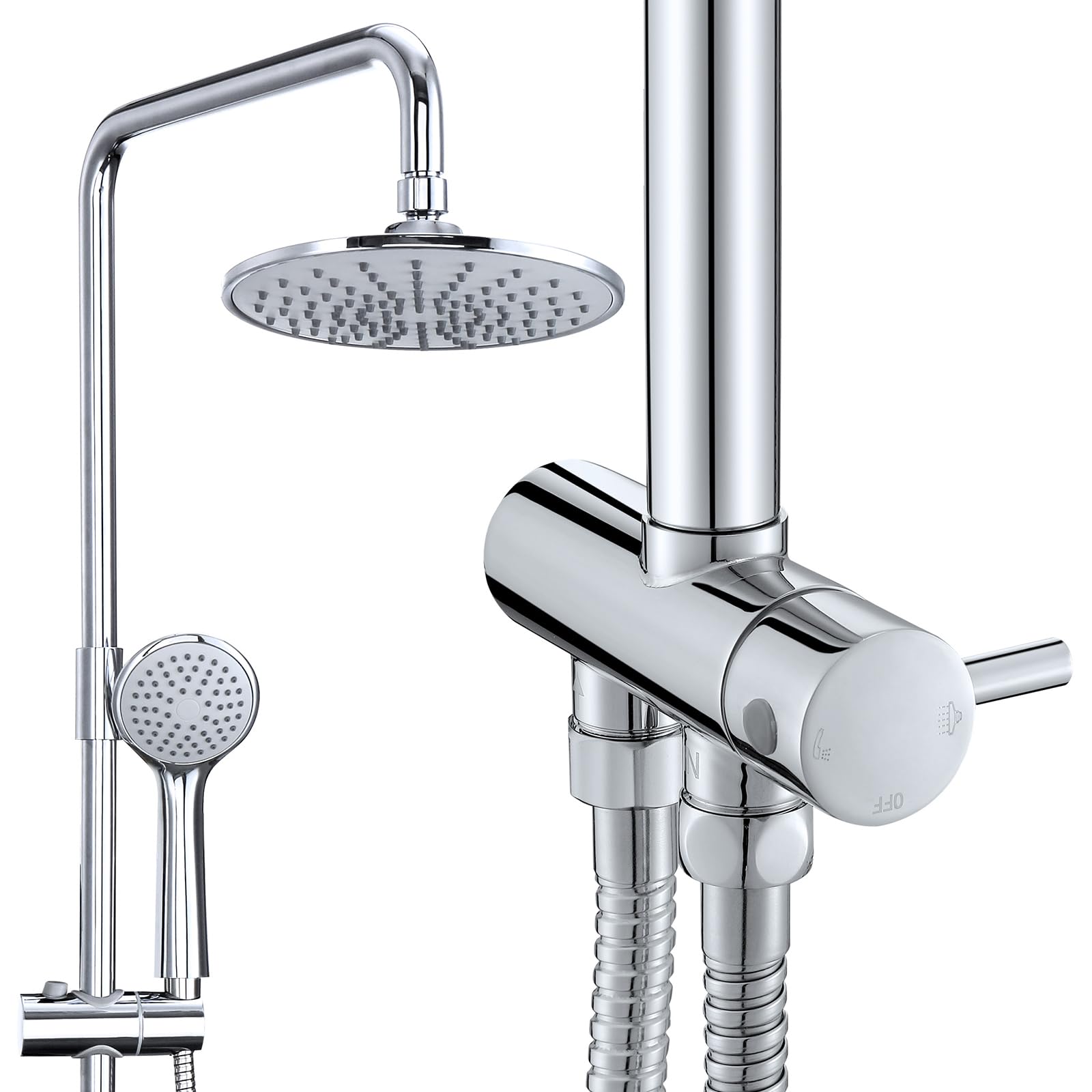 HOMELODY Regendusche mit Edelstahl Duschkopf – Chrom Überkopfbrause für luxuriöses Duscherlebnis – Duschsystem ohne Arma