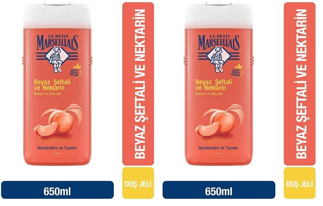 Le Petit Marseillais Duş Jeli Beyaz Şeftali & Nektarin (650 ml) (2 paketi)