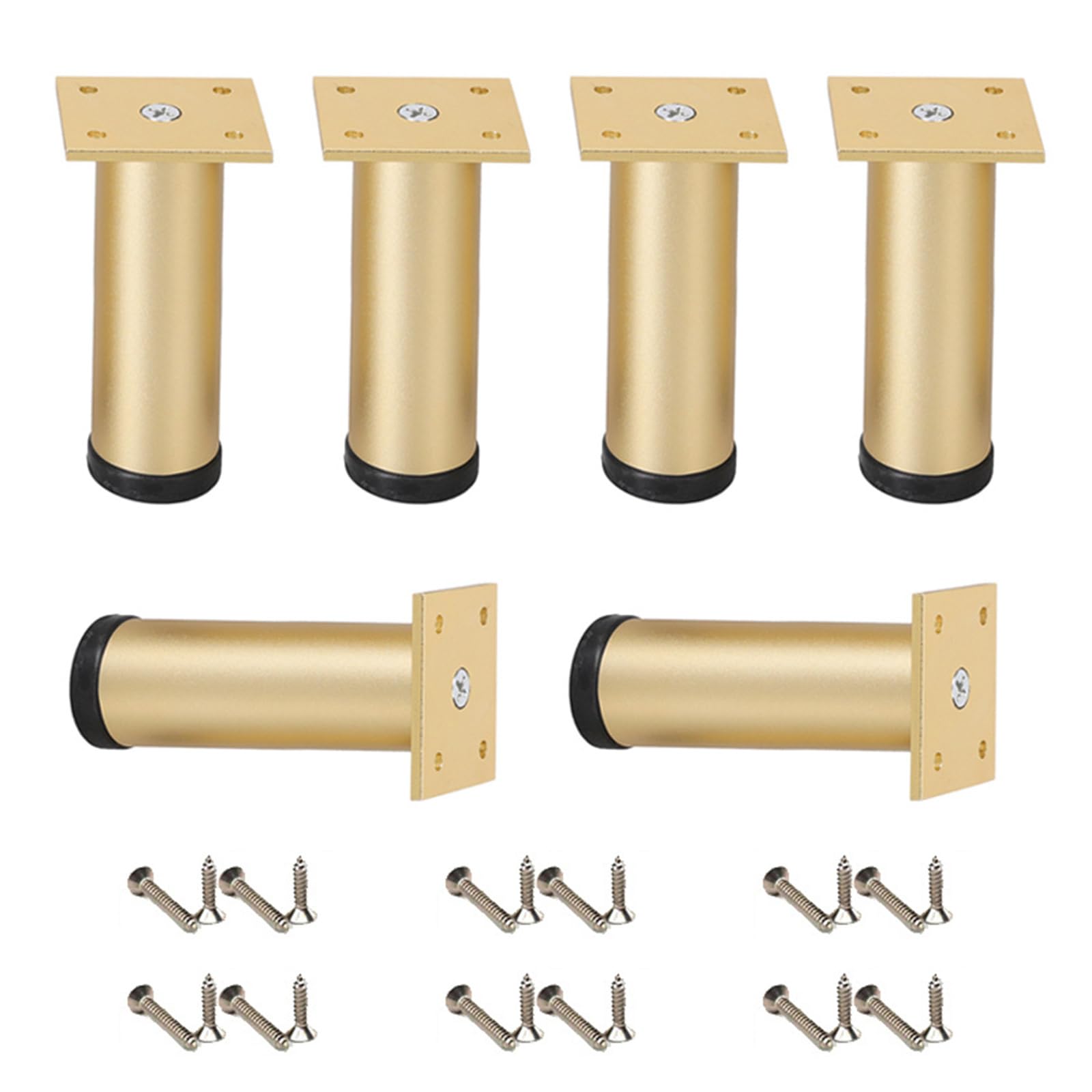Elnwnnkc Gold 6Lots Aluminum Alloys Adjustable Furniture Feets Modern Styles Bed Leg Elevator For Stable Height Strong Bed Leg Extensions