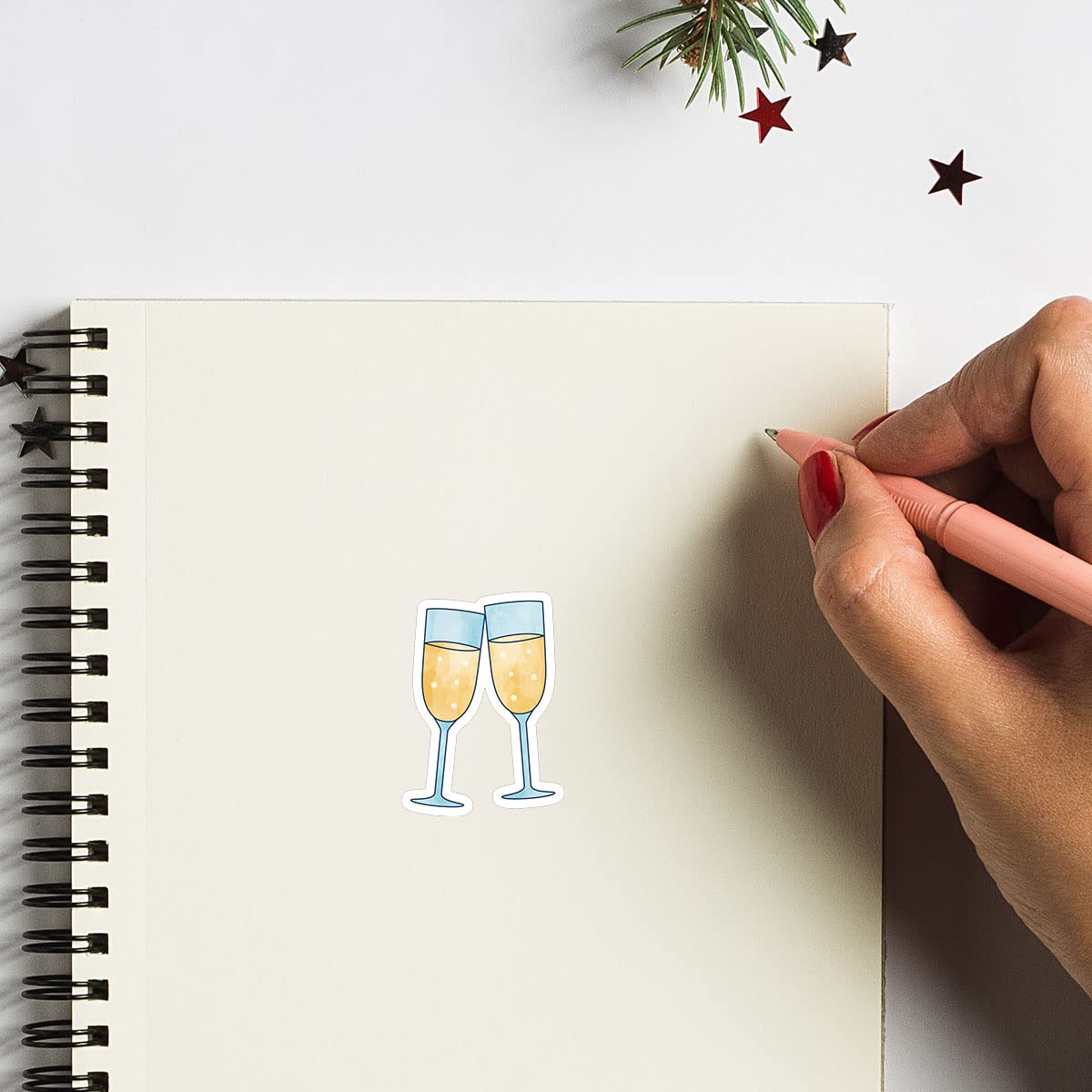Decorazioni Autoadesive Per Biglietti Fai Da Te – Secchiello Champagne E Bicchieri Con Glitter – Express Yourself