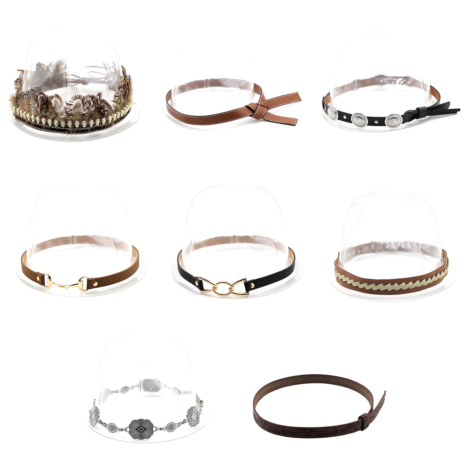 JhavexToy Cappello da Cowboy per Adulti Colore Bronzo Cravatte da Cowboy in Pelle Fasce per