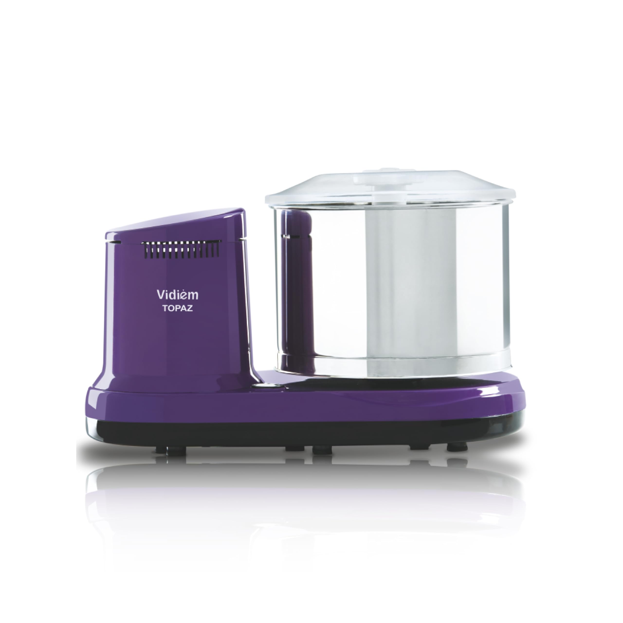 Vidiem Topaz 150W Wet Grinder for Idli Dosa Batter | 2L Stainless Steel Drum, Extra Wide Stone Rollers, High Torque Motor | ISI Certified | ABS Body | 5-Yr Motor Warranty | Lavender