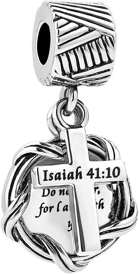 Christian Theme Religion Bible Verse Cross Charms for Bracelets Compatible with Pandora Bracelets - Image 2