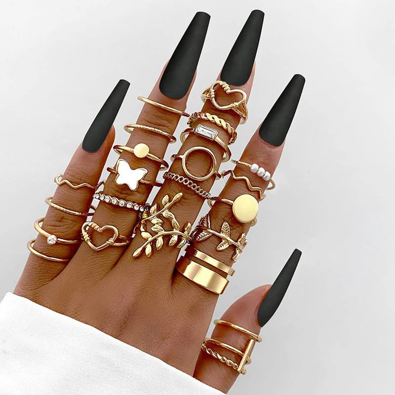 Shining Diva Fashion Set of 24 Latest Stylish Gold Plated Rings for Women and Girls (15206r) 4
