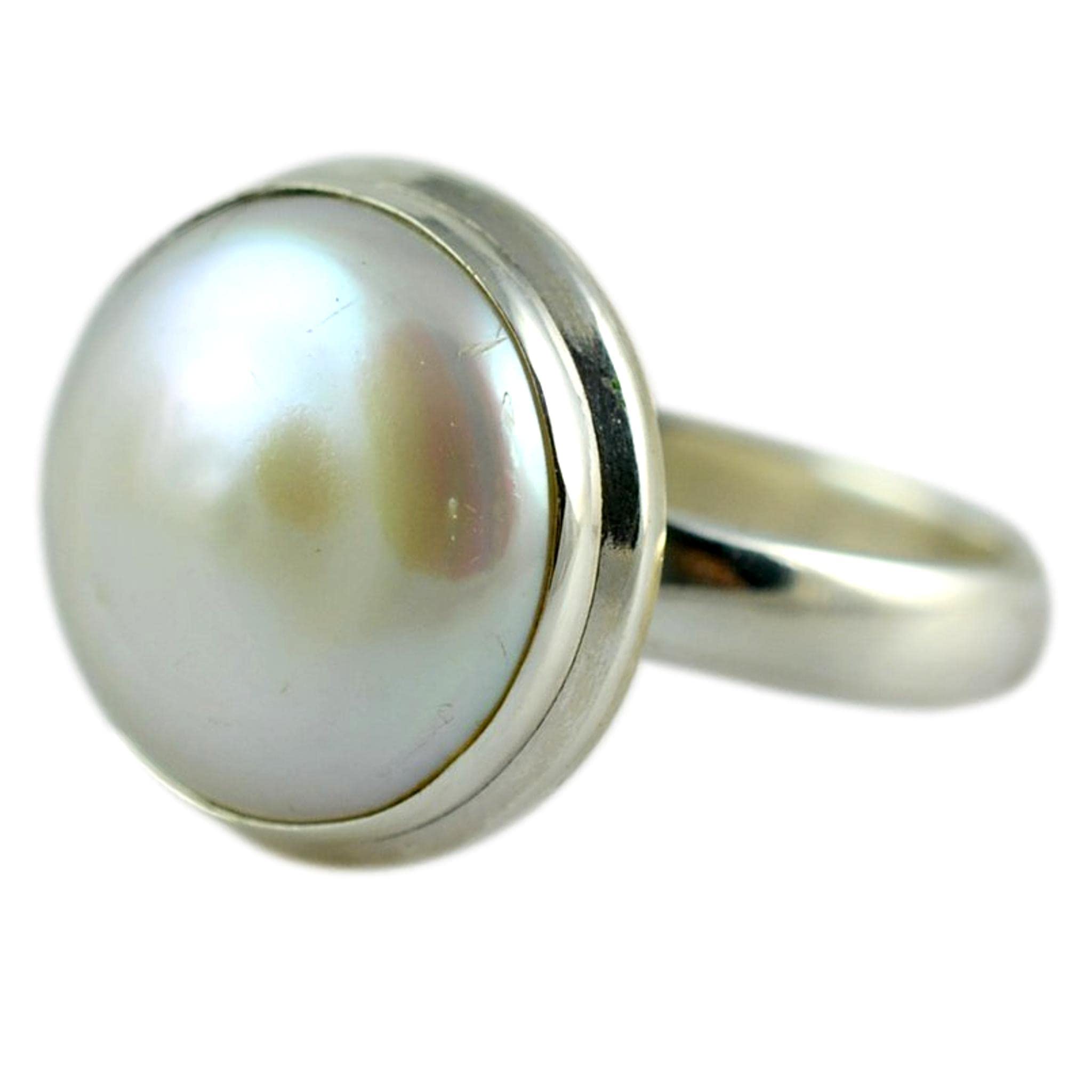 Bague Femmes Argent Sterling 925 Massif Perle d'Eau Douce