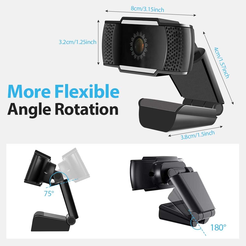 Exсluѕіvе PC USB Webcam with Dual Microphone,Anykit Webcam HD Auto Focus Camera,Web Camera with Auto Light Correction, Plug and Play,or PC Video Conferencing/Calling/Gaming, Skype/YouTube/Zoom