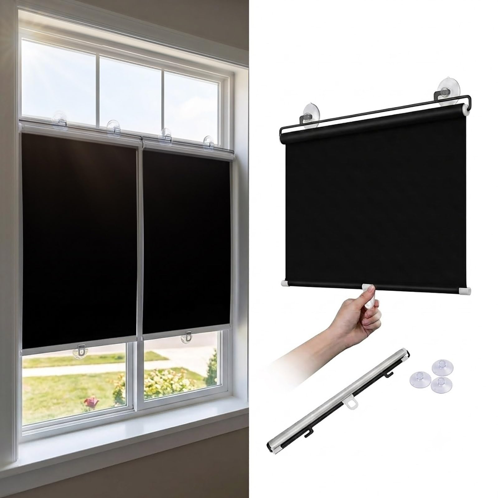 Saugnapf Rollo Sonnenschutz Rollos mit Saugnäpfen, Thermorollo ohne Bohren
