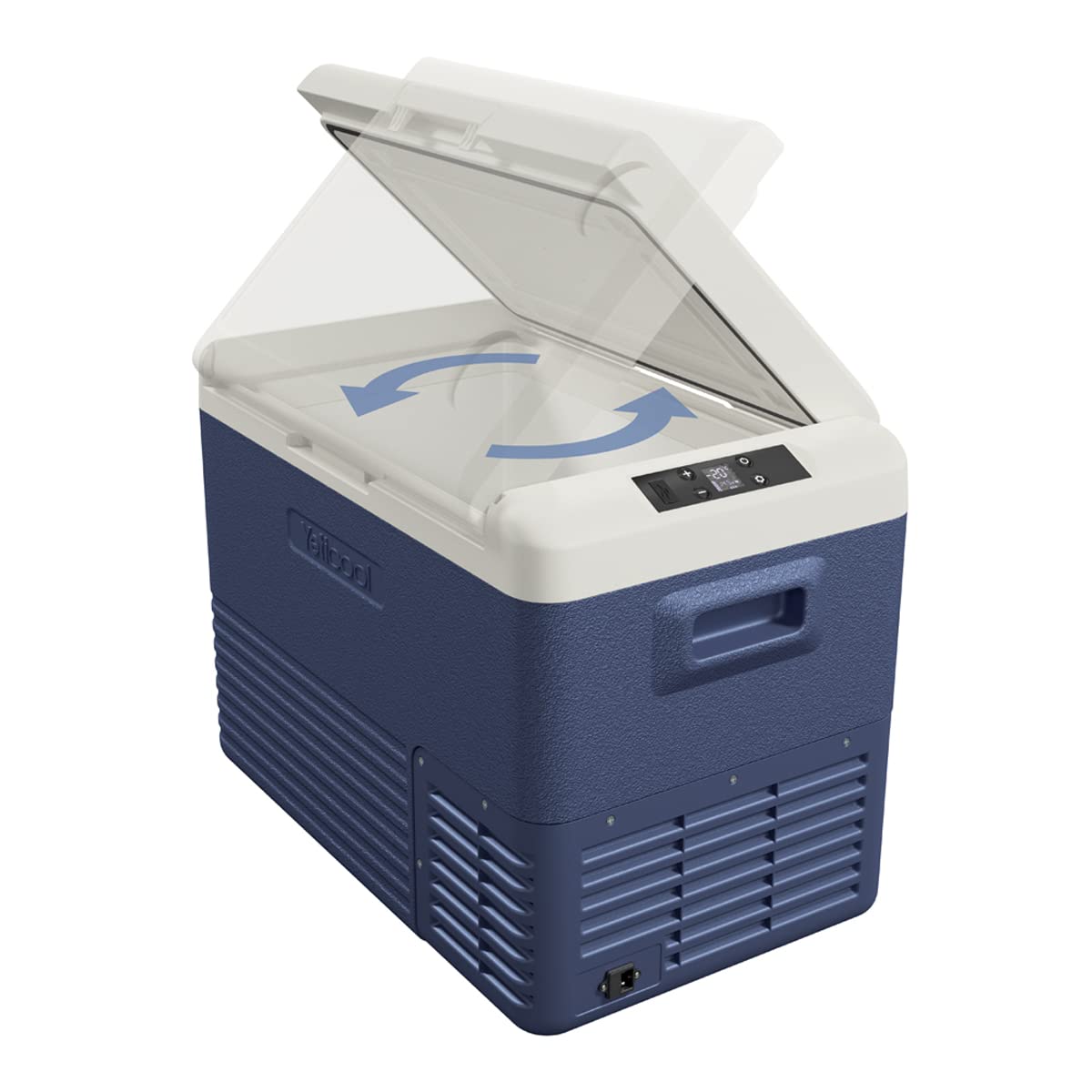 YetiCool LX40 BLUE Elektrische Kompressor-Kühlbox, App Steuerung per Bluetooth, 12/24 V und 230 V, mit USB Anschluss für Auto, LKW, Boot, 37 Liter