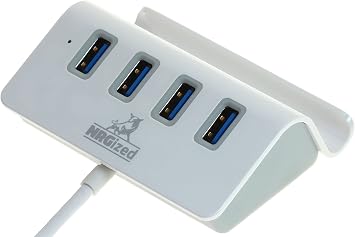 Artix M-325 USB 3.0 4-Port Portable Hub NOT A Charger with 2-Foot USB 3.0 Cable - 4-Port Hub with Stand Silver