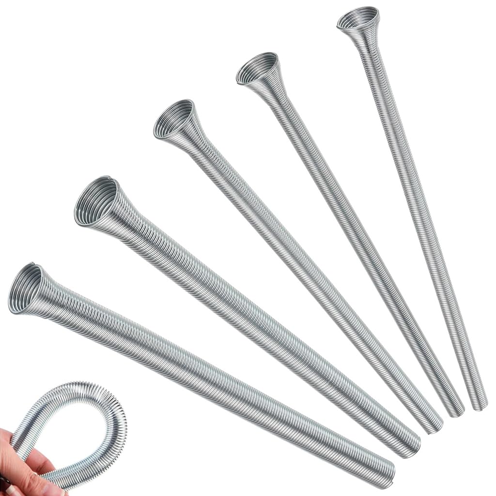 Serplex® 5 Piece Spring Tubing Bender Kit Tube Bender Set for Copper Brass Aluminum Thin Steel Tubing with Multiple Size OD Options for HVAC Plumbing and Repair Use-image-37