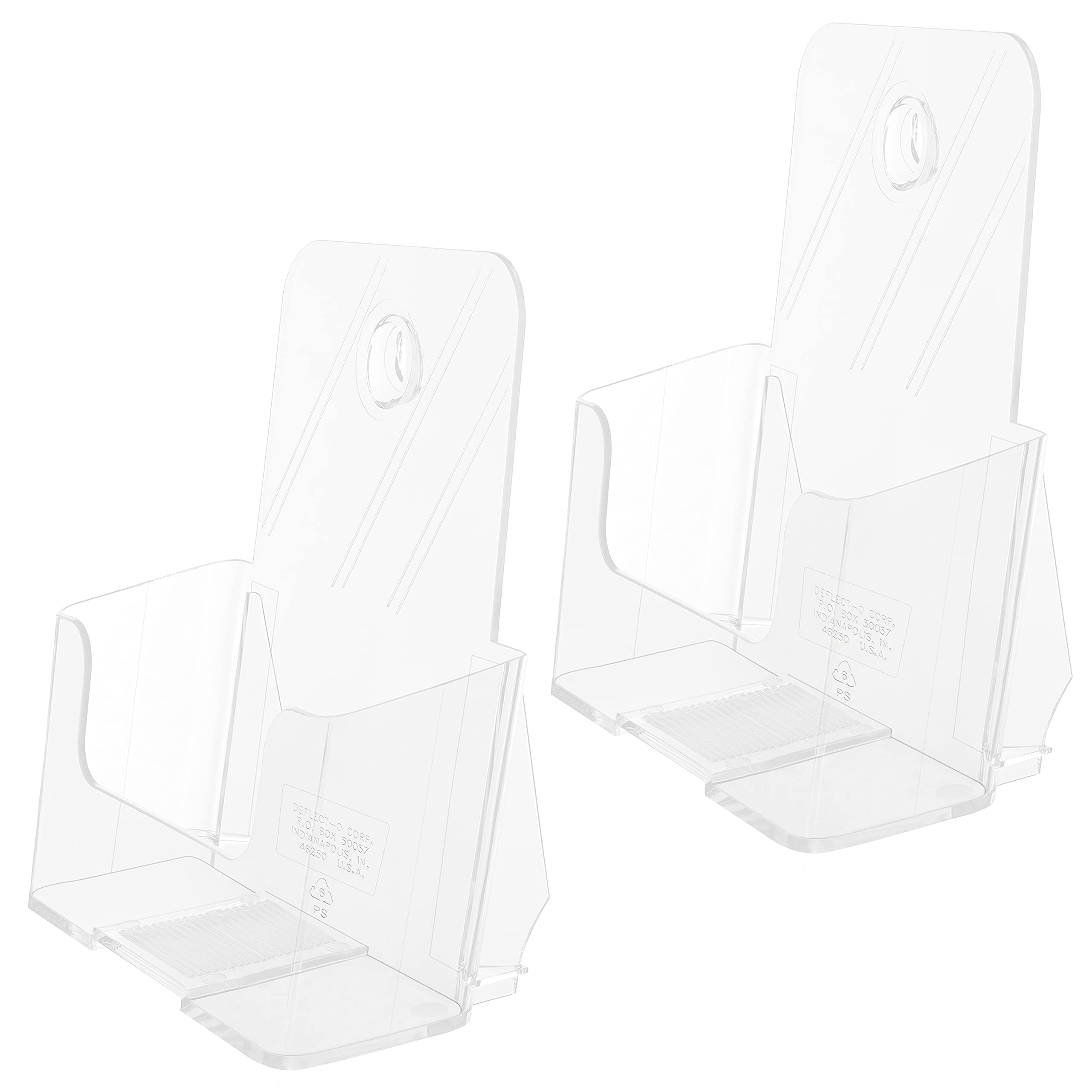 Kurtzy Clear Plastic A5 Brochure Holder (2 Pack) Counter/Desktop