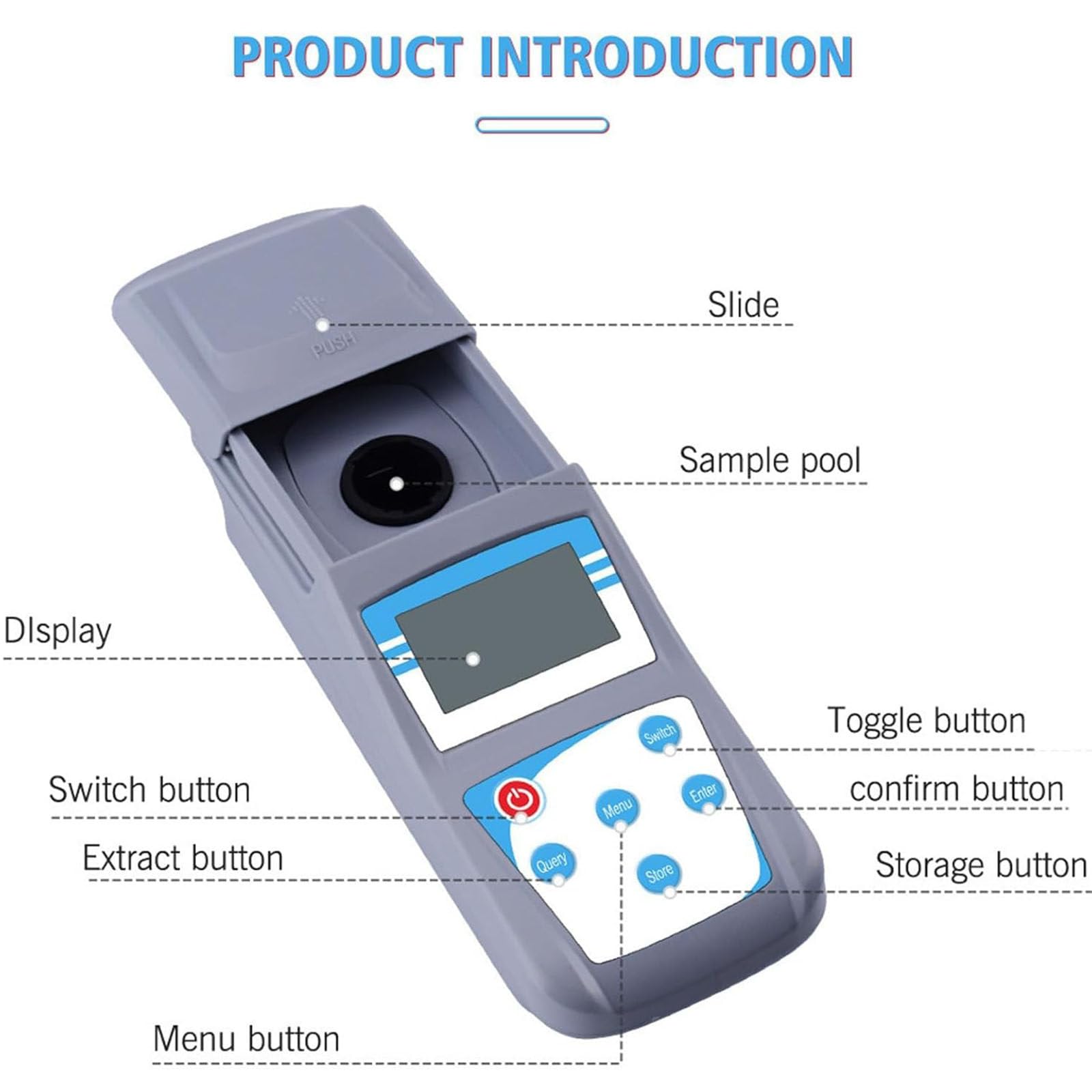 Medidor digital de turbidez, probador manual de calidad del agua para laboratorio, equipo de prueba científico preciso del agua, portátil y fácil de usar, ideal para campo e investigación