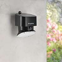 M Ledme - Applique solare LED Black Flat da 1W esterni con sensore di movimento e crepuscolare