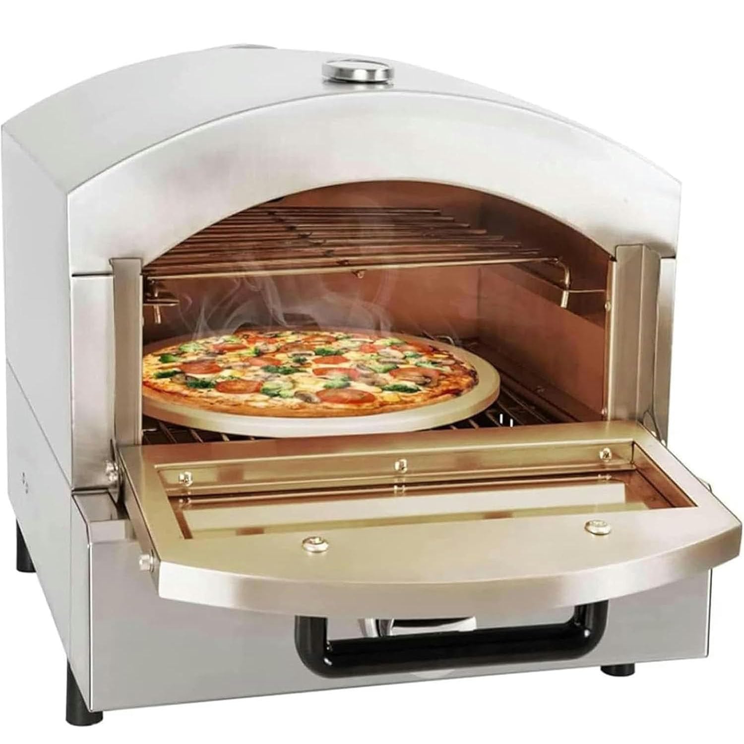 DPLXQPP Electric Pizza Oven,Commercial Pizza Drawer Oven with Timer,Stainless Steel Pizza Machine,Multifunctional Indoor Pizza Machine for Restaurants,GasPizzaOven