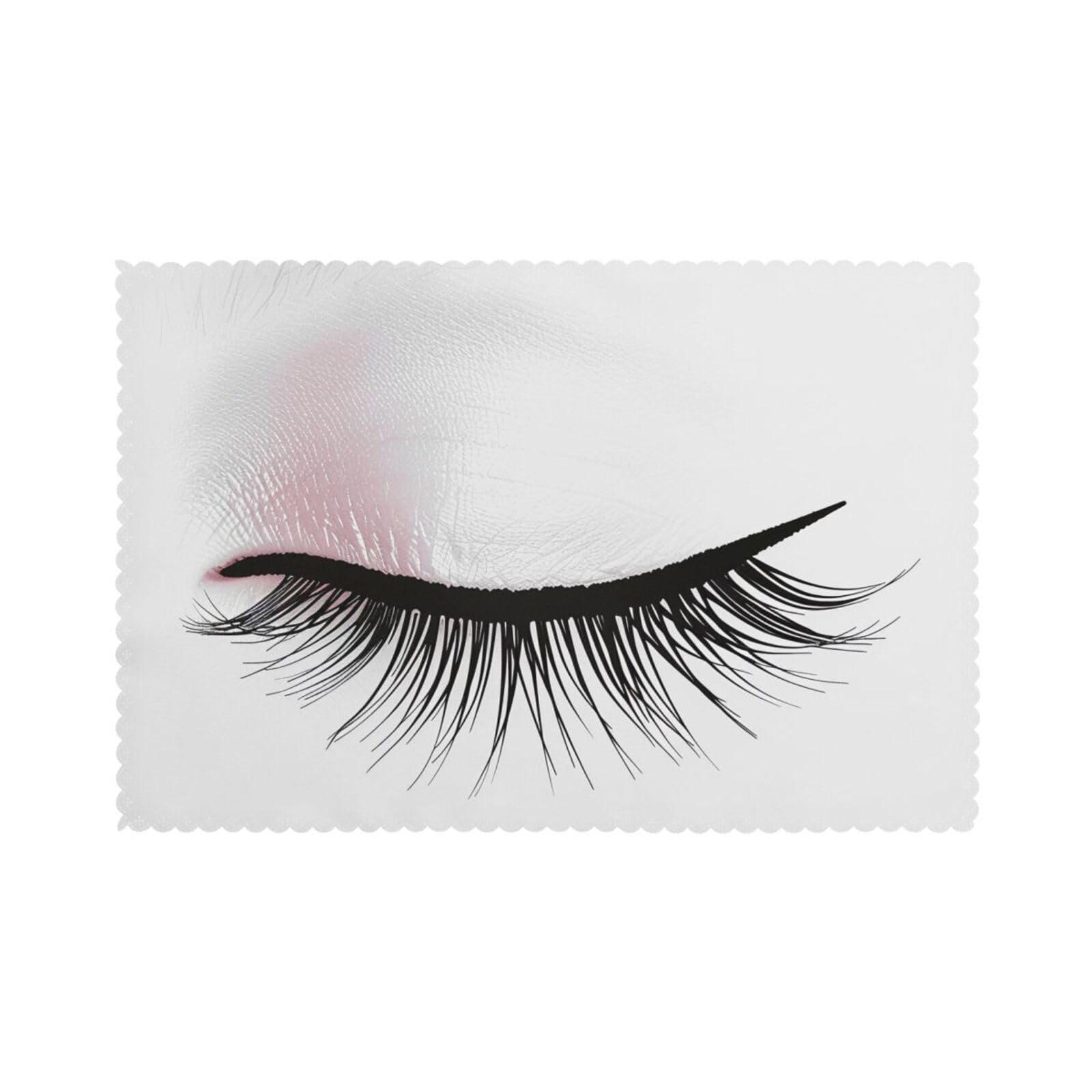 Eyelash Lip White Printed Placemat Heat Resistant Place Mats Set of 6 PCS Washable Kitchen Table Mats, 12x18 Inch