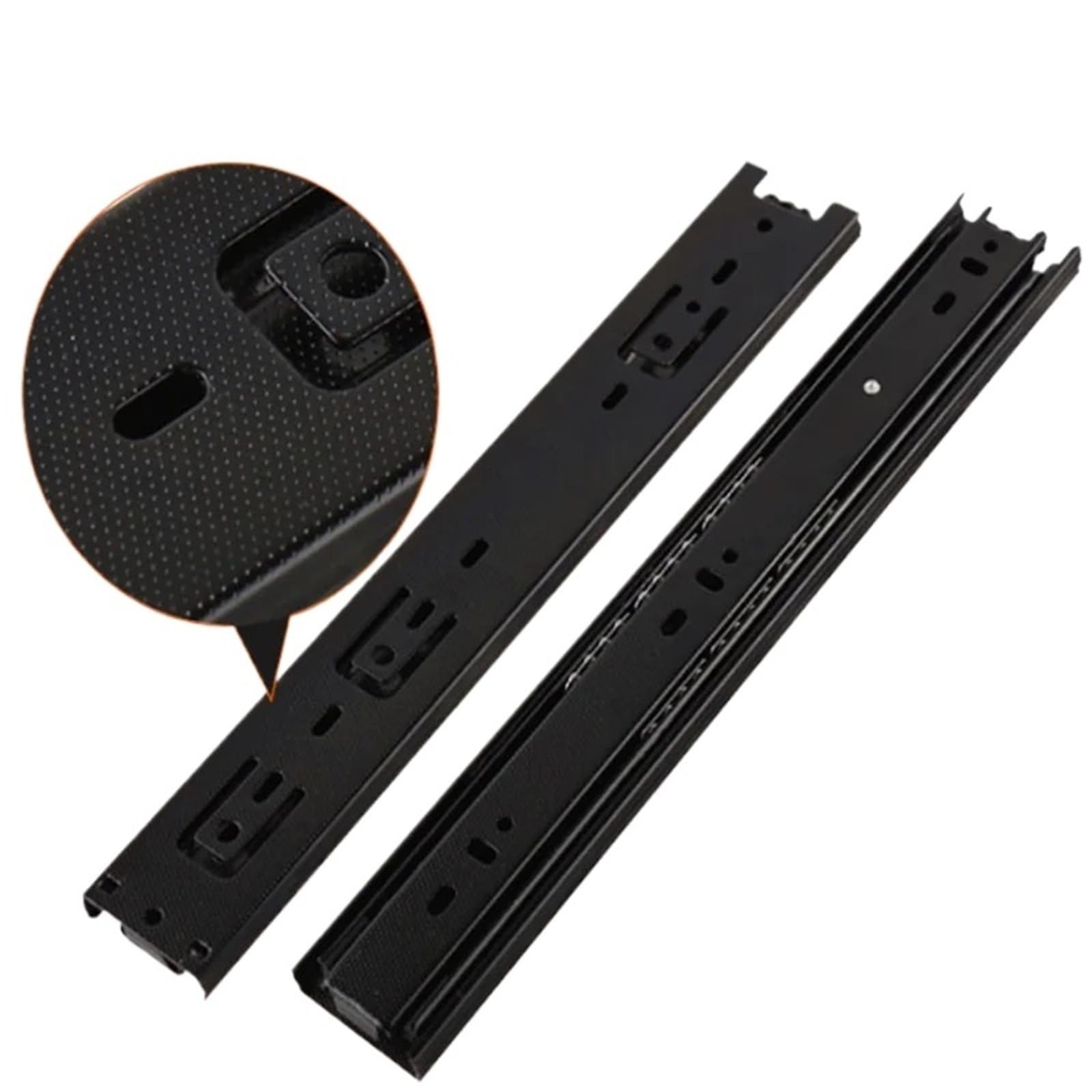 Mini Guide For Cassetti Rimovibili A 3 Sezioni Da 4/6/8 Pollici, 2 Pezzi | Mini design rimovibile; 3 sezioni con dimensioni 4/6/8"; set di guide for armadio in 2 pezzi(Black,6 inch 16cm)