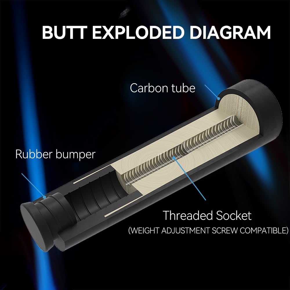 Amazon.co.jp: ビリヤード キュー KHEALING 58インチ 19 oz 1/2