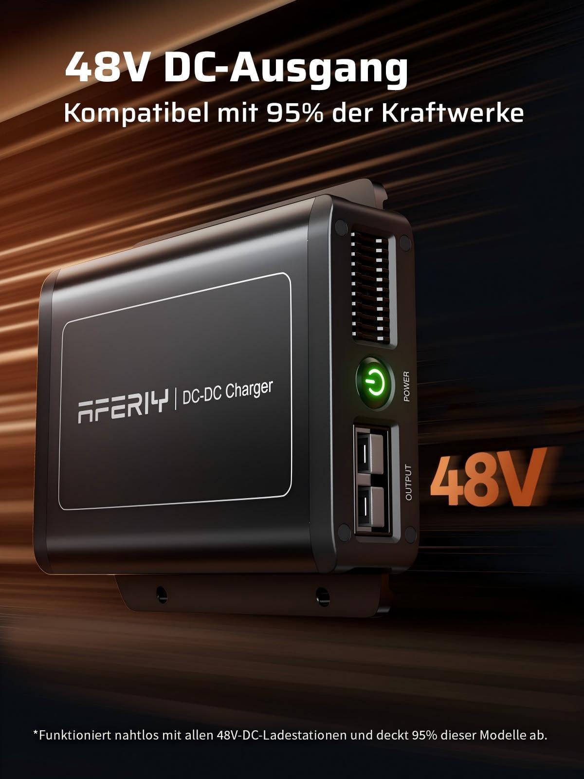 AFERIY DC060 580W DC-DC Ladegerät für Solargenerator P210 P280 P310, 6X schneller, kompatibel mit 95% tragbare Powerstation