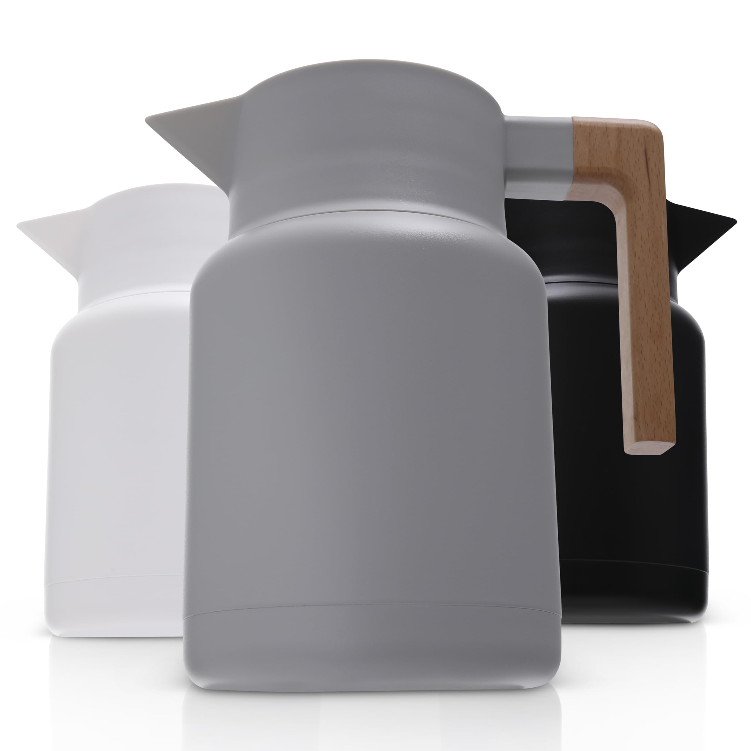 Hastings Collective Thermal Coffee Carafe 50 Oz - Large Stainless Steel Insulated Carafe - 1.5 Liter Double Walled Vacuum Thermos Coffee and Beverage Dispenser with Tea Infuser and Strainer (Gray)