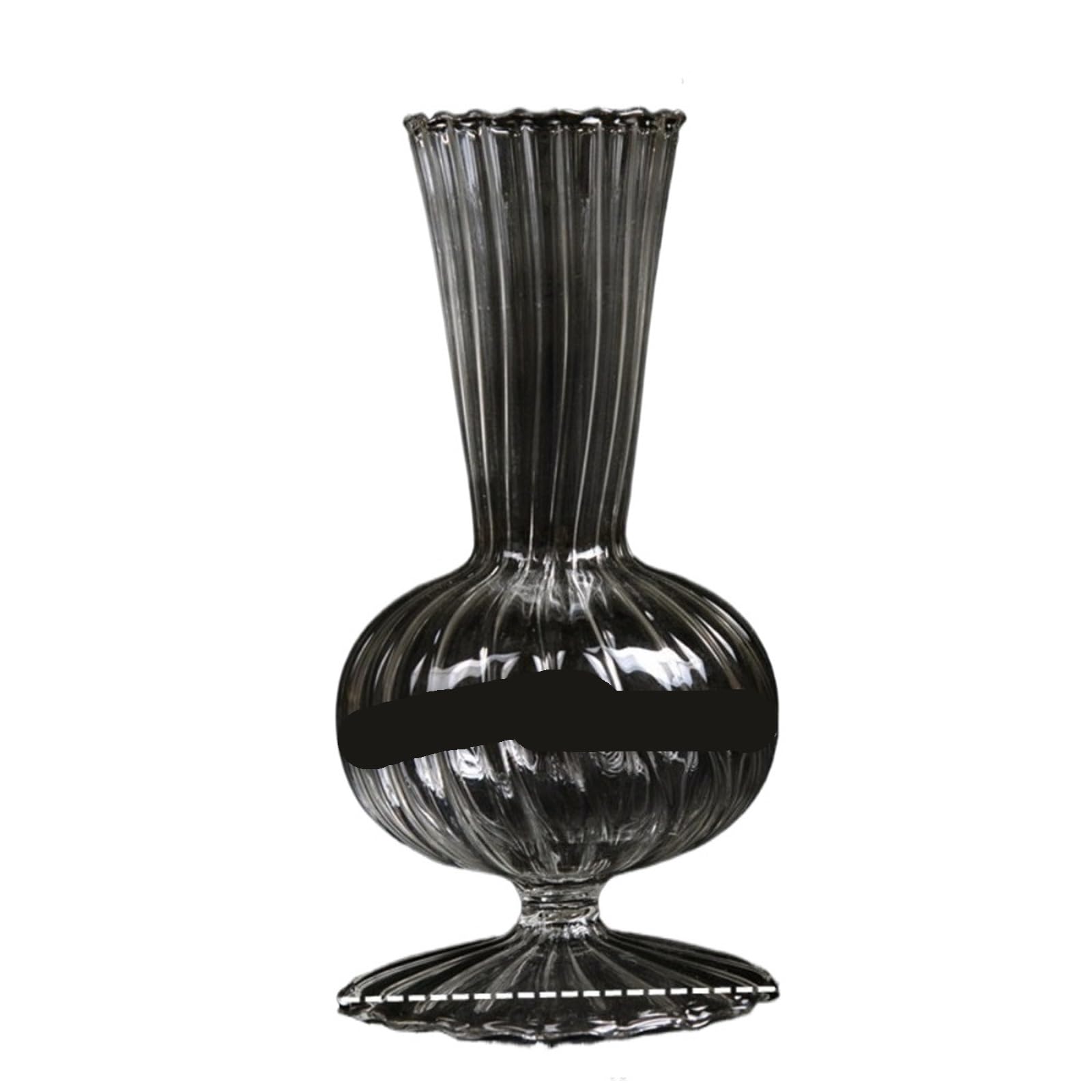 Creative Transparent Vases Striped Glass Vases Hydroponic Planter for Home Decor Plant Lover Gift Flower Table Vase(Style B)