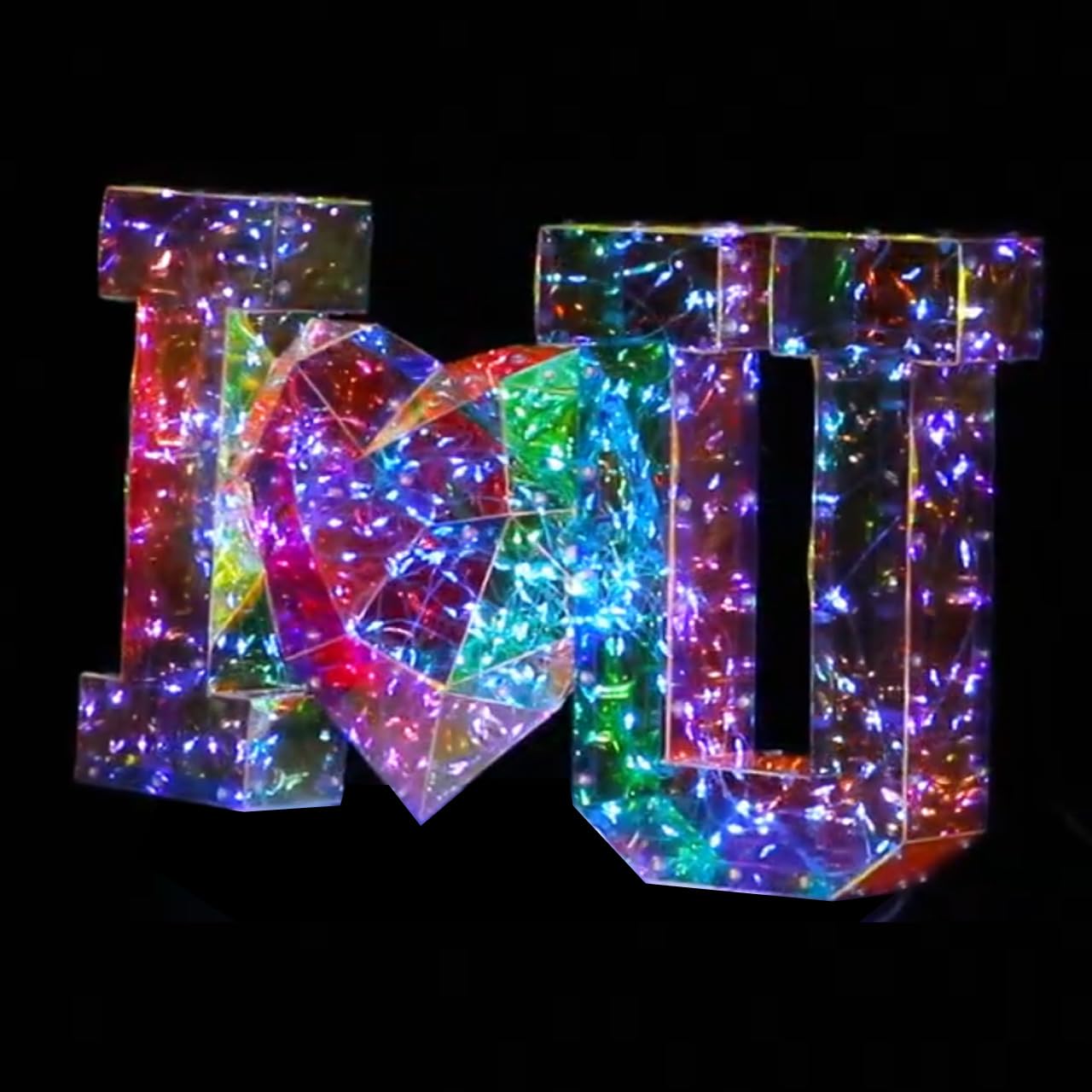 ID FOR YOU Hologram Light Heart Decoration (25 cm), Warm White - Image 2