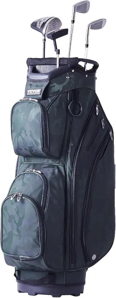 VEVOR Golf Cart Bag with 14 Way Organizer Divider Top, Premium Cart Bag with Stand, Durable Golf Bags with Handles & Dust Cover & Detachable Dual Strap for Men & Women