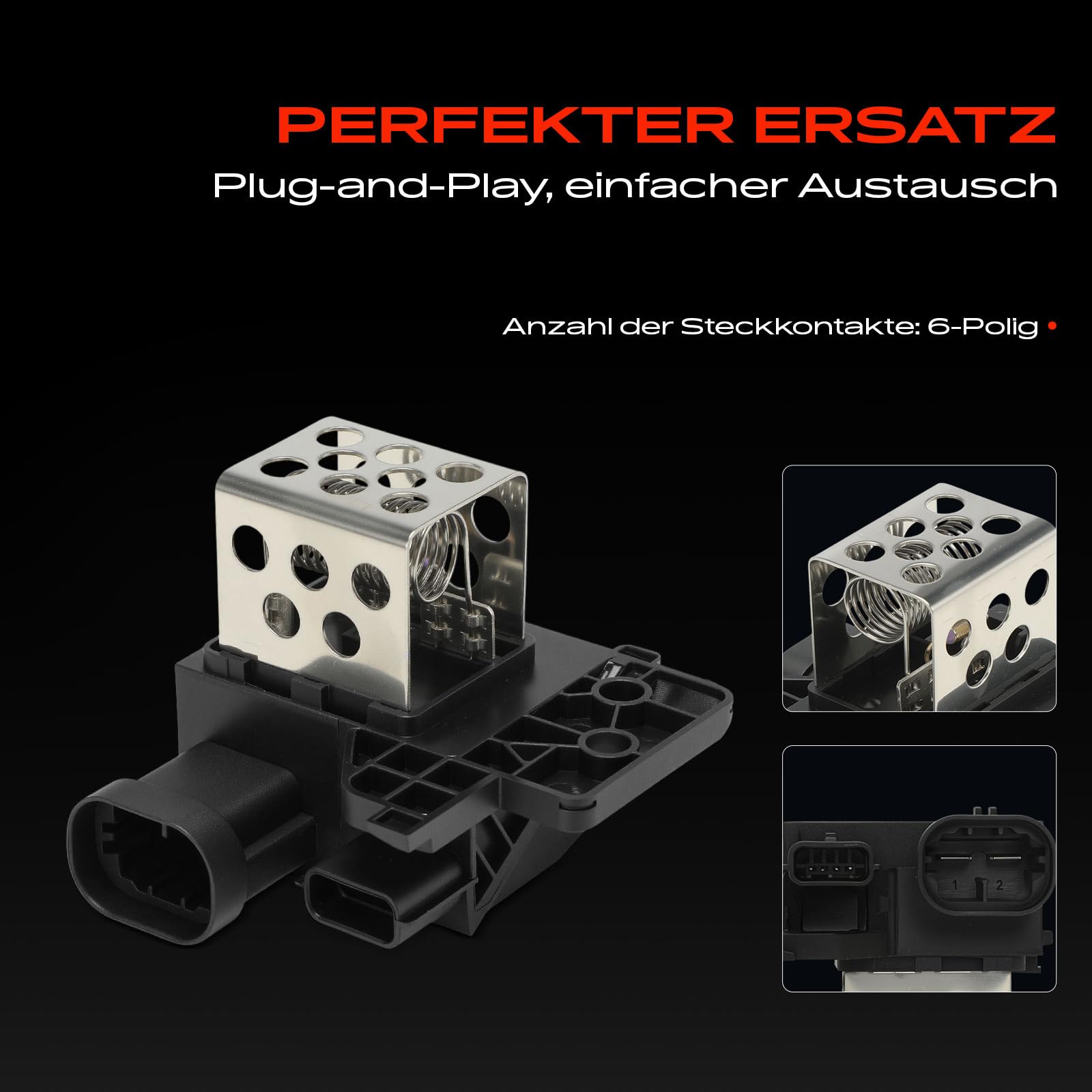 Frankberg Resistenza riscaldamento Regolatore Ventilatore 6 poli Compatibile con S.a.n.d.e.r.o II C.a.p.t.u.r I H5 J5 Clio IV BH Logan MCV II Dokker MPV KE Replace# 255503792R