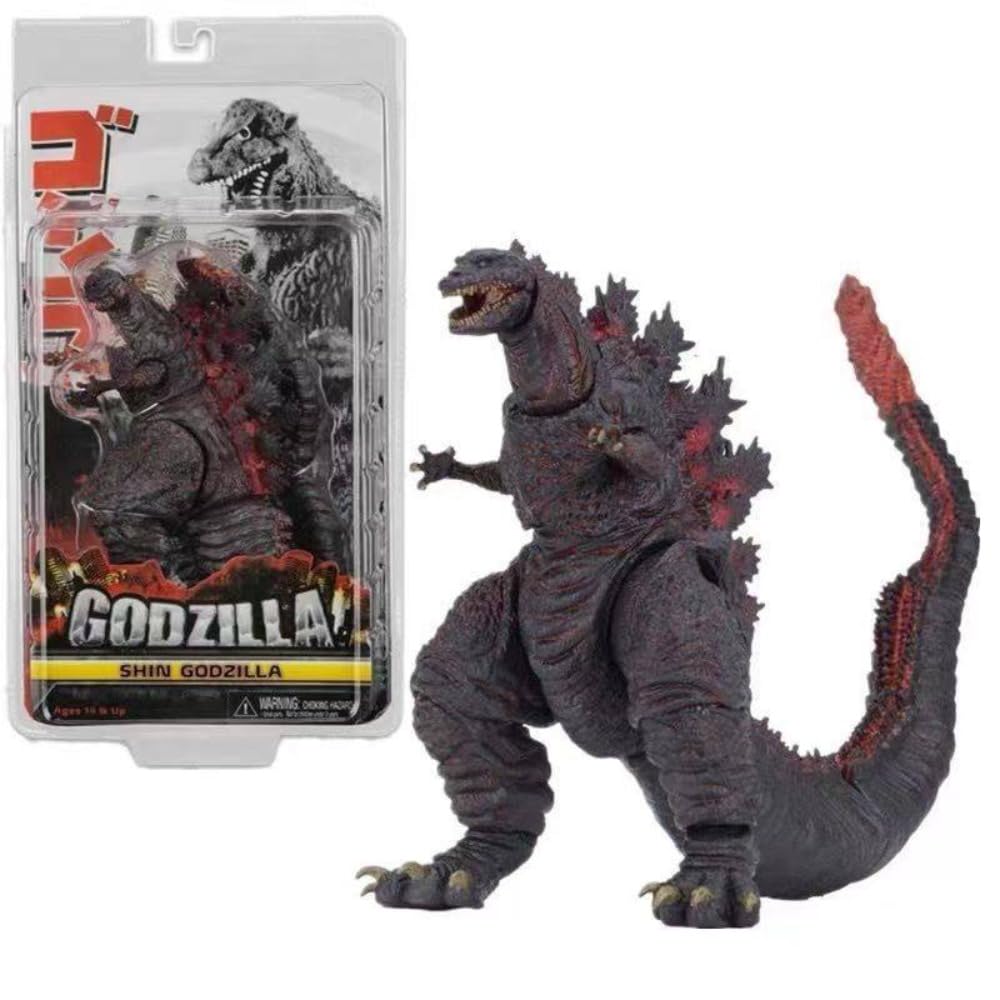 17,8 cm großer roter Kaiju-Dinosaurier – Monsterkönig bewegliche Figur, Sammlerstück, rotes Kreaturmodell