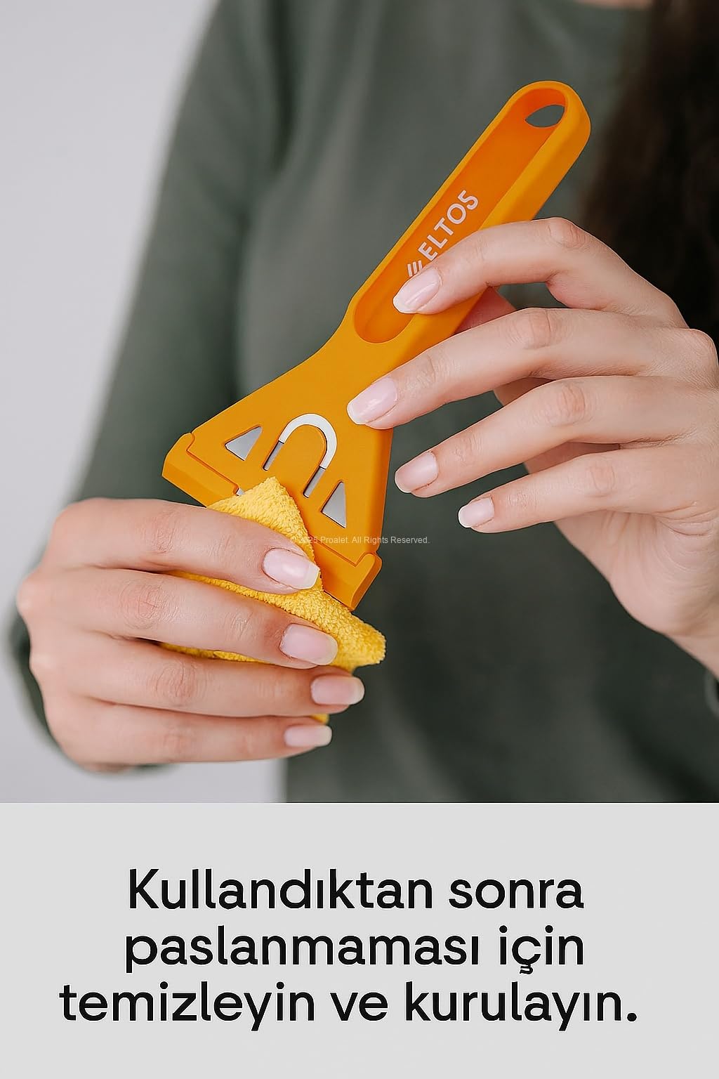 Eltos Cam Kazıma Bıçağı, Plastik, Çelik Uçlu, Ergonomik Saplı, Etiket ve Boya Kalıntısı Temizleyici, 70mm Bıçaklı, Cam Temizliği, Mermer Temizliği, Fırın ve Boya Temizliği için Kazıyıcı (1 Adet)