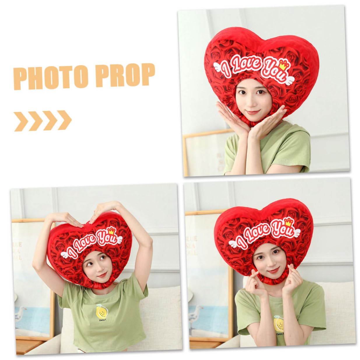 TOYANDONA Gorro de Disfraz de Corazón de Peluche 45X30 CM Sombrero Novedoso para Fiesta y Cosplay Accesorio para Fotos en Eventos y Festivales Diseño y Cómodo