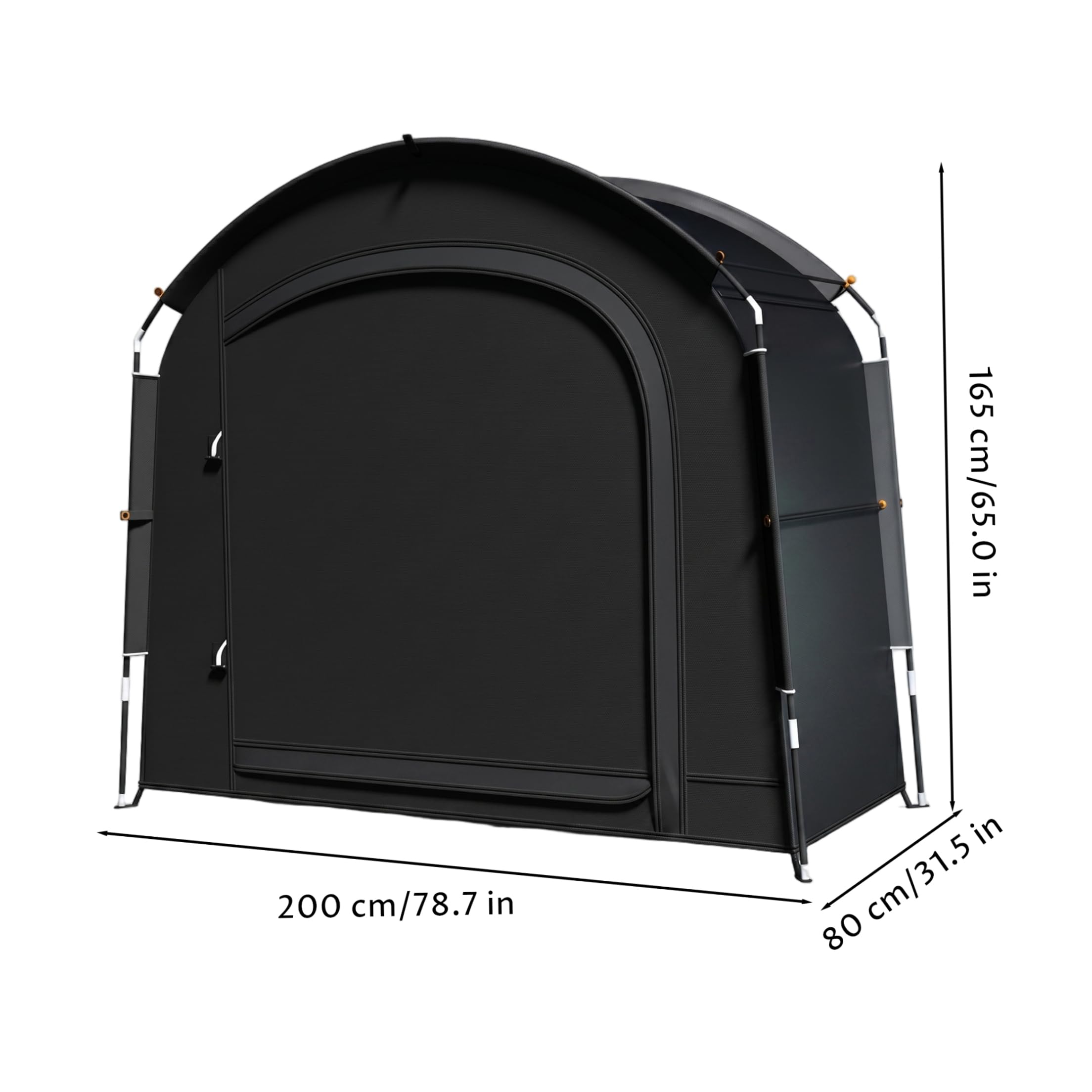 Tenda portabiciclette 4 capacità, capannone Portatile Antivento Impermeabile per Esterni per Biciclette Nero