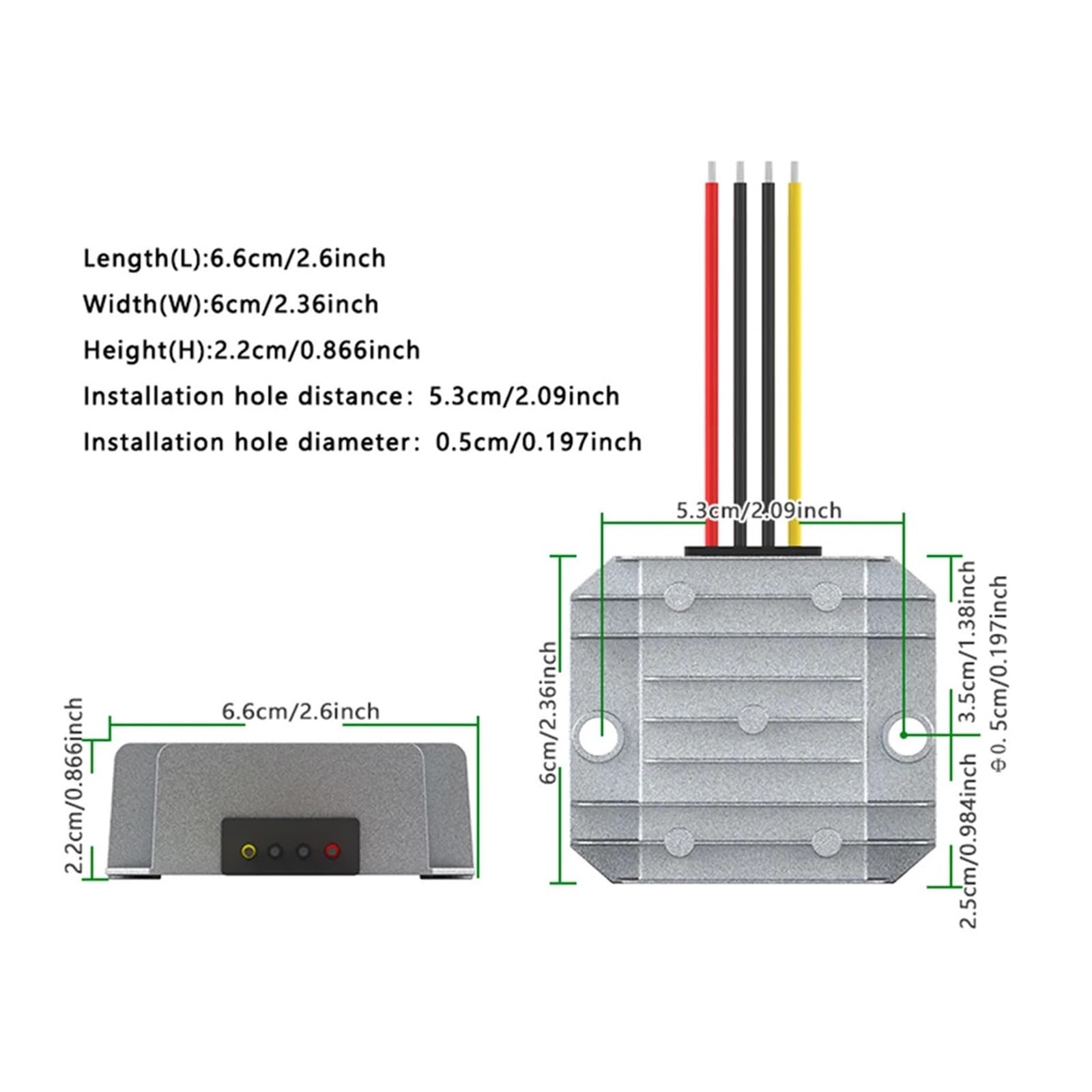 Przetwornica redukcyjna DC-DC 36 V na 19 V (wejście 30 V do 60 V, wyjście 8 A), konwerter zasilania stałego napięcia