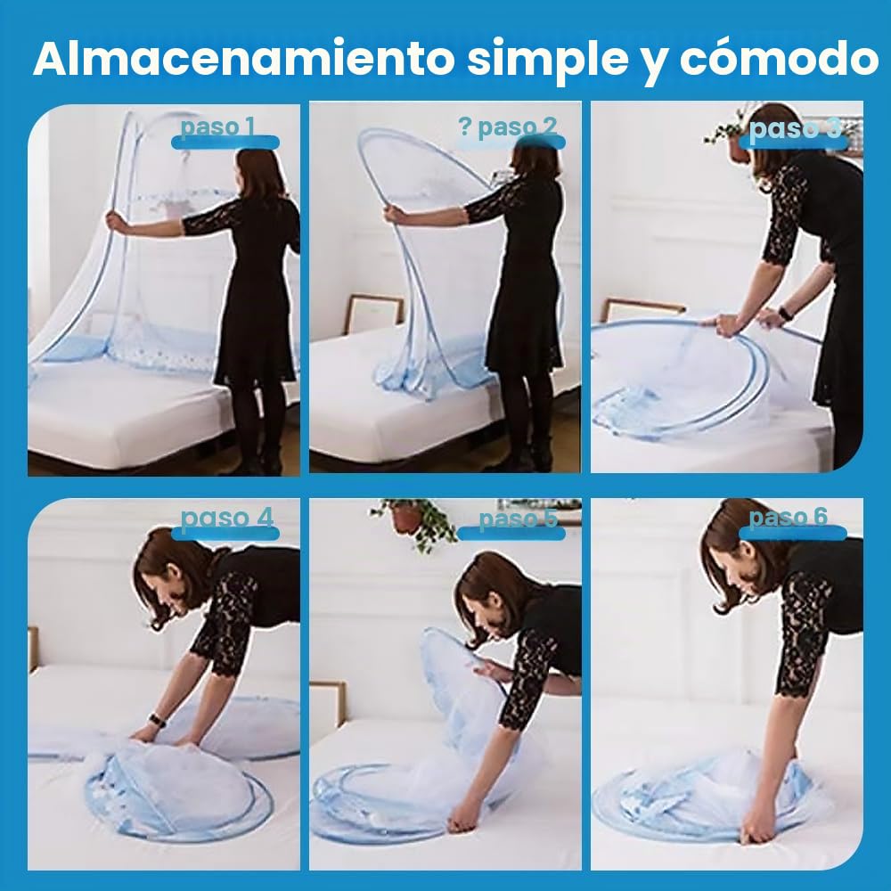mizikuu Mosquitera para cama, mosquitera desplegable 180 x 200 x 150 cm, plegable y portátil, malla estrecha, red para mosquitos grande y doble puerta para dormitorio, exterior, camping