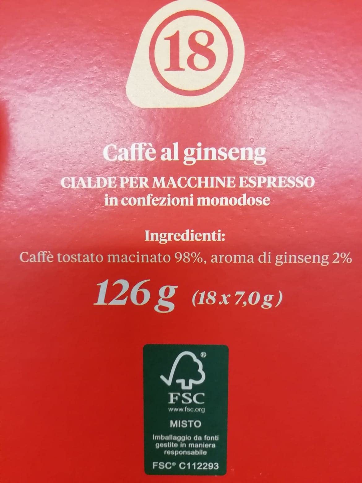 Borbone - Juego de 6 cápsulas de café con papel de filtro de ginseng ESE (44 mm), color café