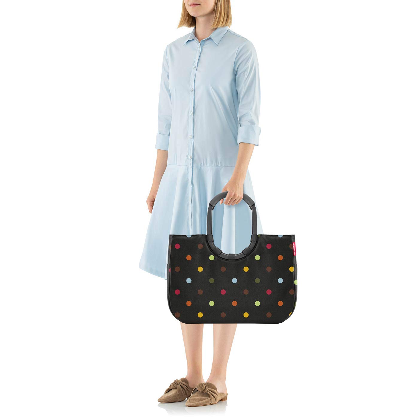 reisenthel loopshopper L - Bolso robusto con prácticos compartimentos fabricados con botellas PET recicladas, diseño atractivo y elegante, en negro