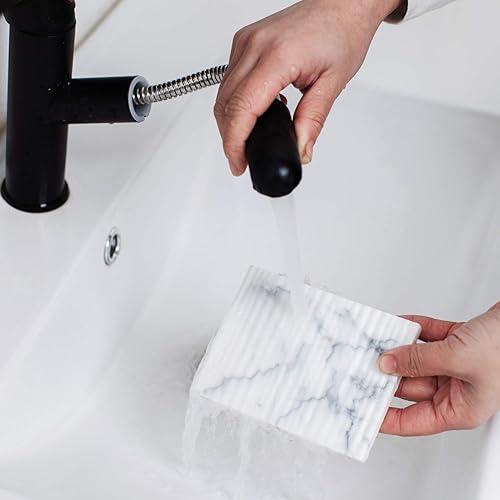 Miniatura 6 de Jabonera de mármol blanco, bandeja para anillo de joyería, soporte de esponja para baño, ducha y cocina