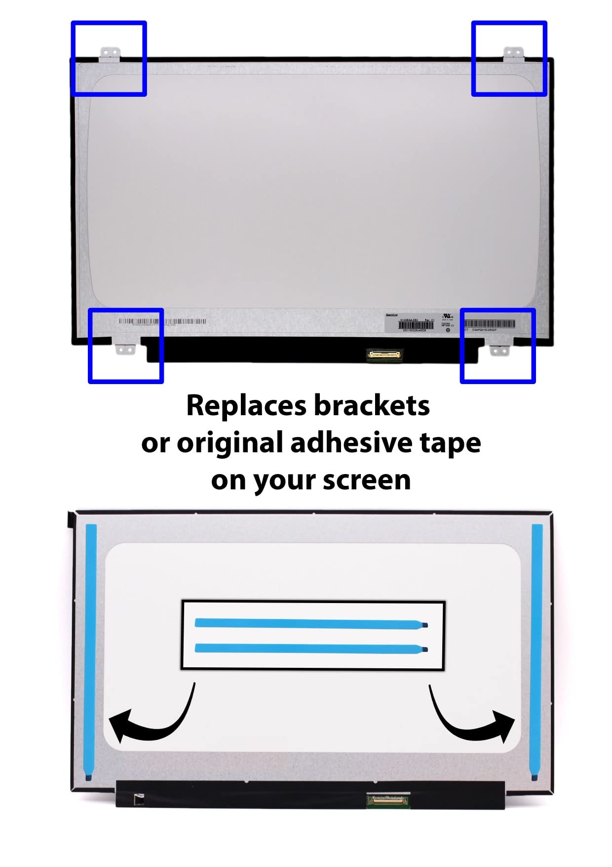 Nuovo nastro adesivo per schermo per laptop a doppio lato facile compatibile con schermi per laptop LCD da 11,6", 13,3", 14,0", 15,6", 17,3" schermi per laptop LCD (22 cm)