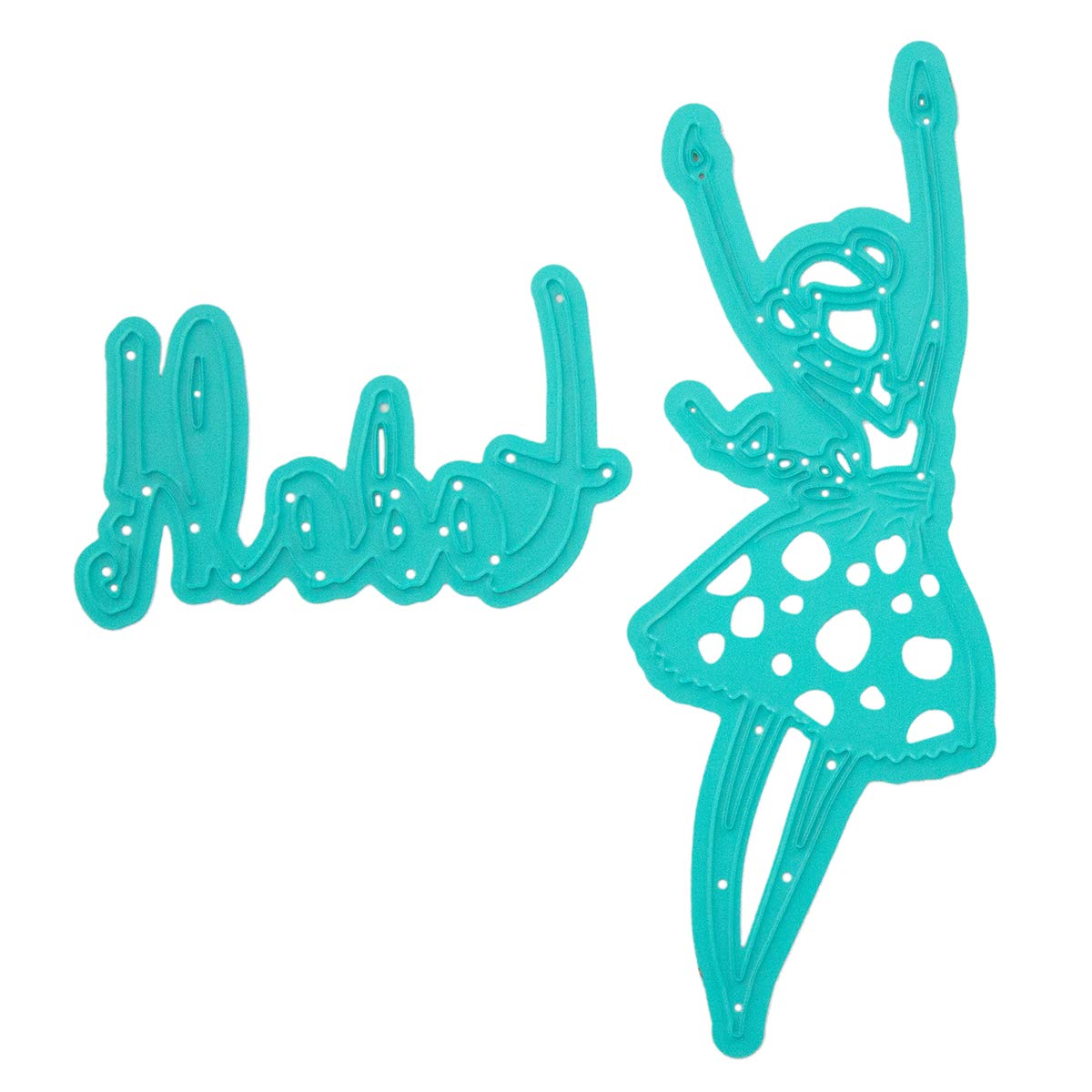 Jane Davenport by Spellbinders Artomology Collection Dies - Tadah Girl, Teal, 4.30 x 12.10 cm largest die - Image 3