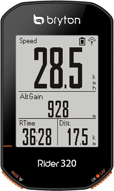 BRYTON RIDER 320E GPS CYCLE COMPUTER, Black