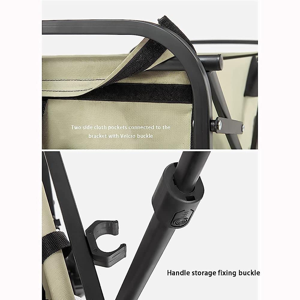 Carro Pieghevole Pieghevole da Esterno, Carrello Resistente con Ruote universali, Maniglia Regolabile e 2 portabicchieri, Carrello da Campeggio per generi Alimentari, Campeggio, Spiaggia