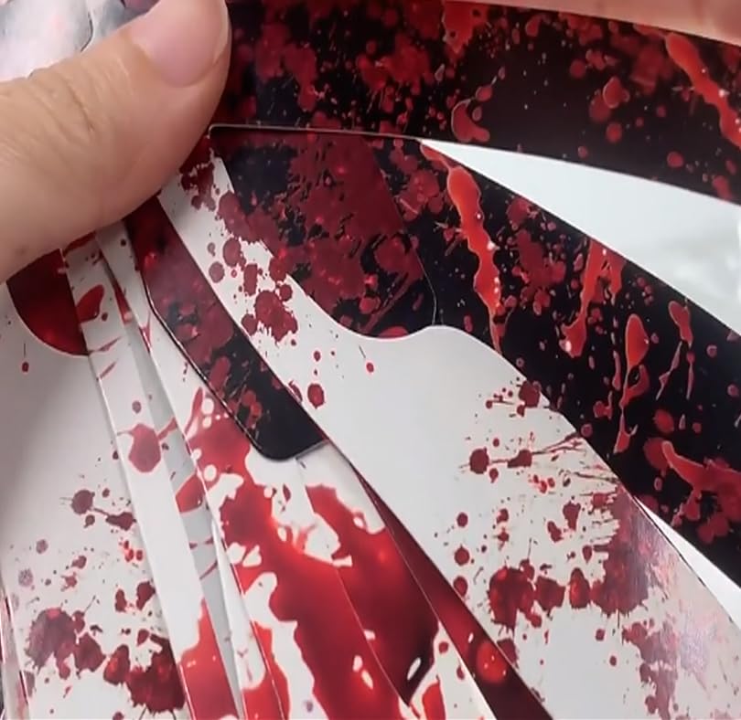 Decorazioni Halloween - 5 Striscioni Horror Con Coltelli Insanguinati E Teschi Per Feste - Foto 8