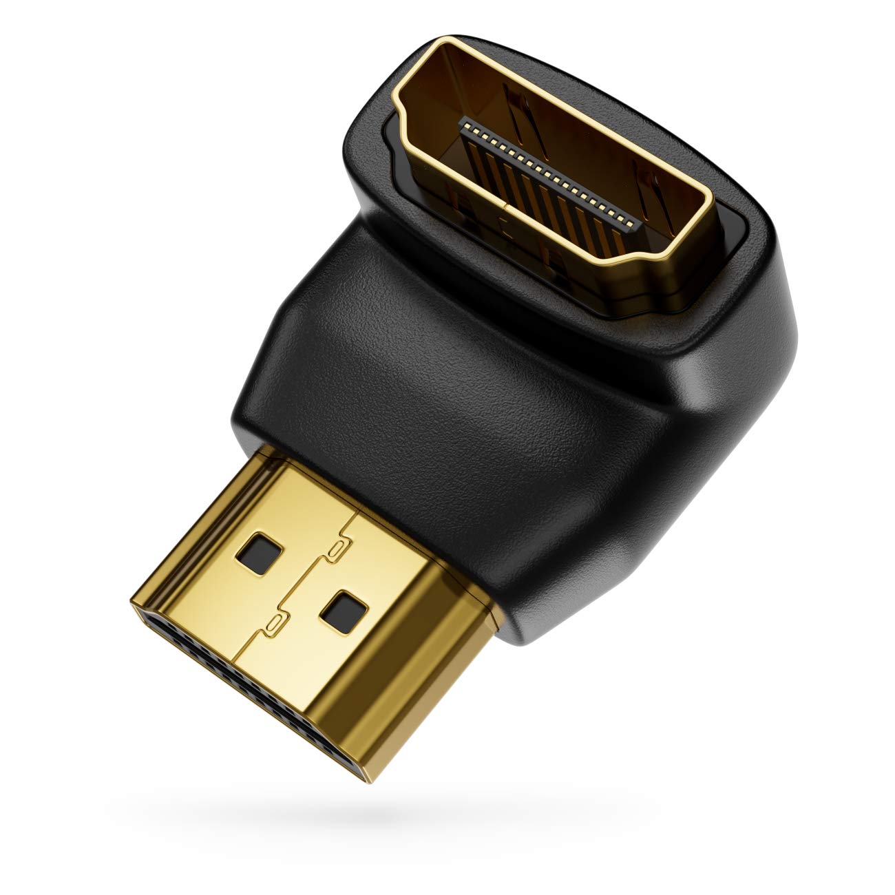 deleyCON Adattatore HDMI Angolato 270° Gradi - Connettore HDMI a Porta HDMI - Contatti Placcati in Oro - 3D 1080p FULL HD - Nero