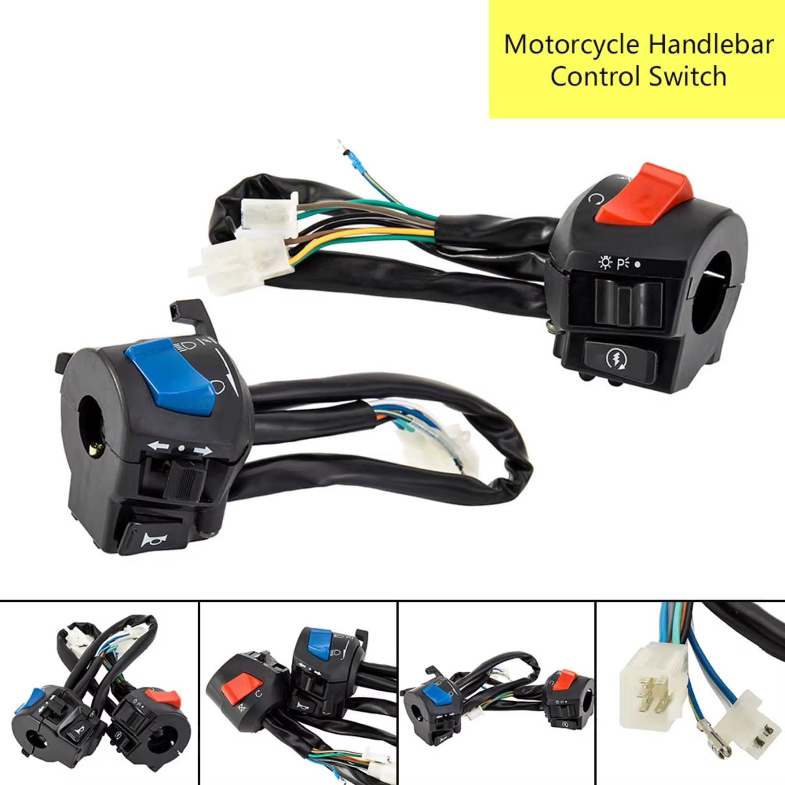 Interruttore Manubrio Da Moto Da 7/8" 22mm Universale Lato Sinistro/destro Clacson Indicatori Di Direzione Fari,avviamento Elettrico Impermeabile