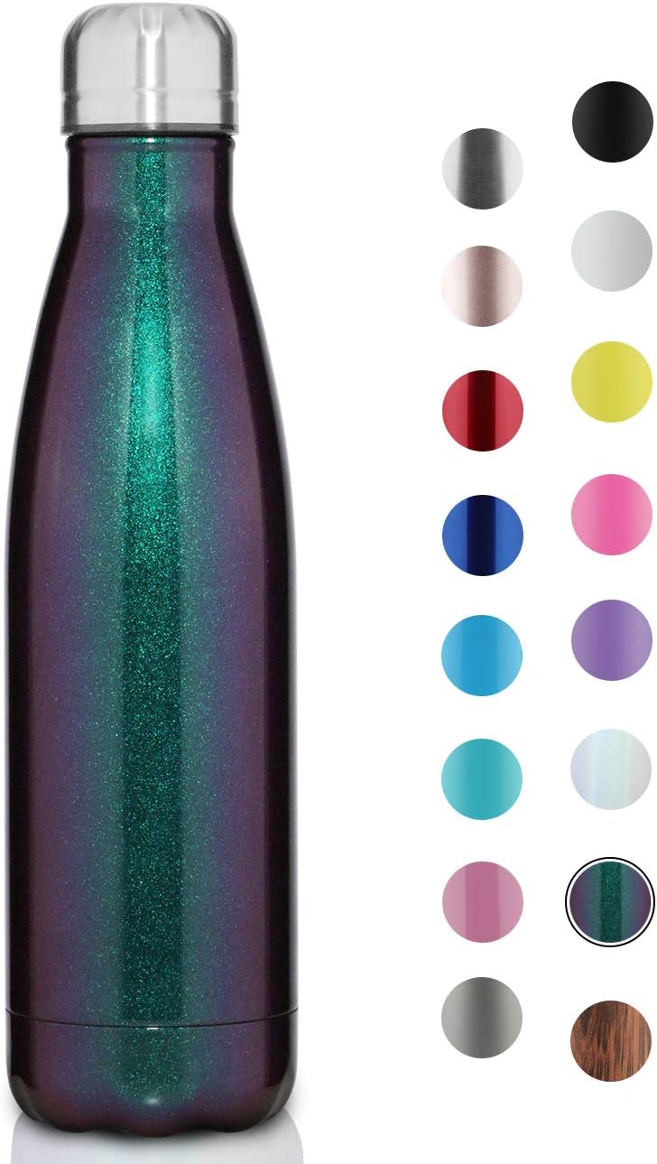 JEAREY 17oz Stainless Steel Water Bottle Double Walled Sports Water Bottle Vacuum Insulated Cola Shape Travel Thermal Flask BPA Free